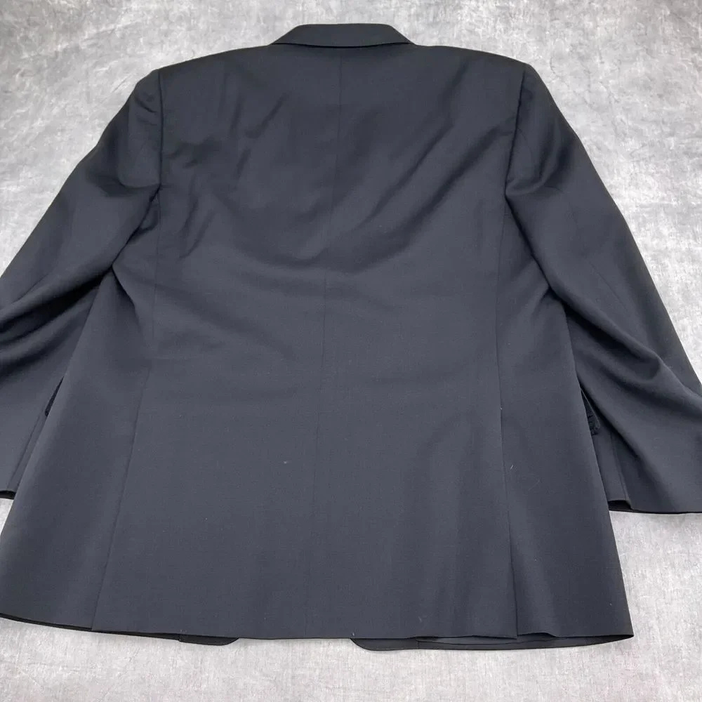 Canali Blazer Men 42  Black AL Pure Wool Classic‎ Career Jacket Italy VTG